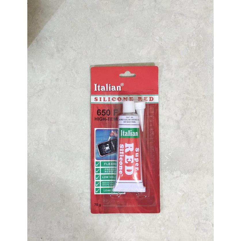 

Italian Super Silicone Red 70G 70Gr 650F High Temp Lem Gasket