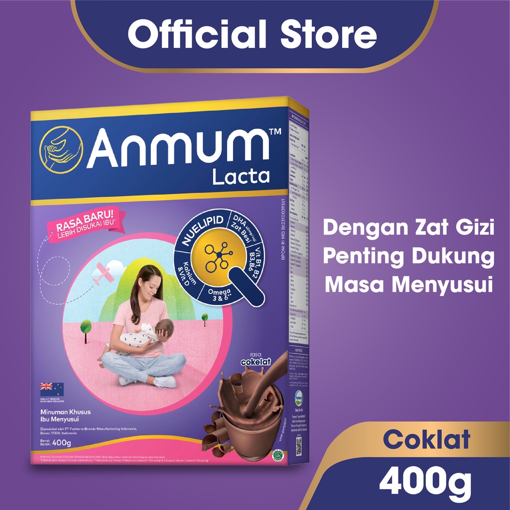 Anmum Lacta Susu Nutrisi Ibu Menyusui Cokelat 400g