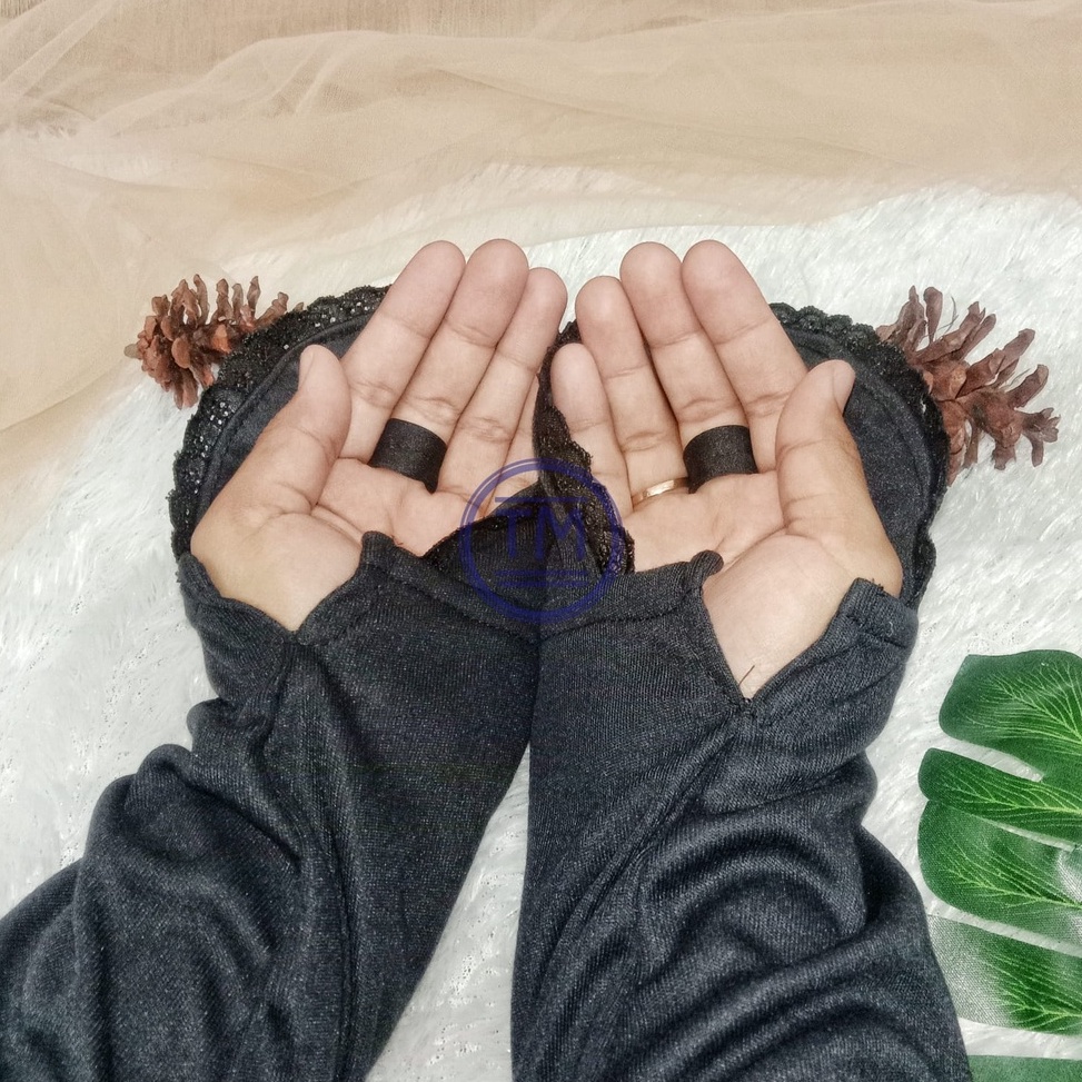 DealsV1h1G Sarung Tangan Haji Renda Hitam Kaos Tangan Haji Putih Sarung Tangan Muslimah Kaos Tangan 
