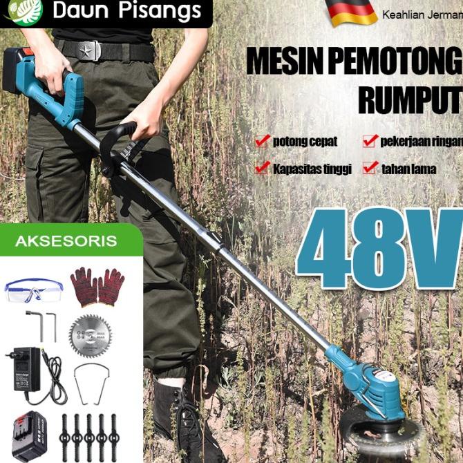 Mesin potong rumput 12~48V Pemotong Rumput Eletrik Portable Multifungs