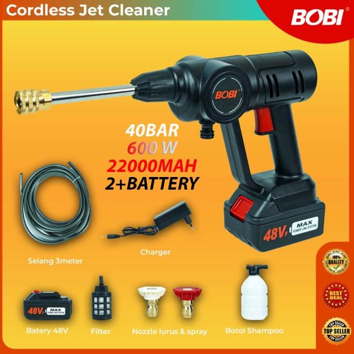 Jet Steam Cleaner Cordless STEELE SG-08 - Set Alat Cuci Mobil 48Volt