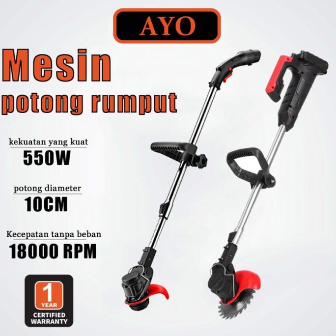 Mesin Potong Rumput 12V/24V/48V Cordless Lawn Mower Alat Potong Rumput
