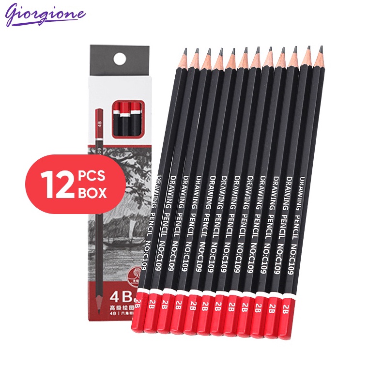 

Terlarisss Giorgione Pensil Sketsa HB/2B/4B/6B/8B/10B 12pcs/Box QL 160