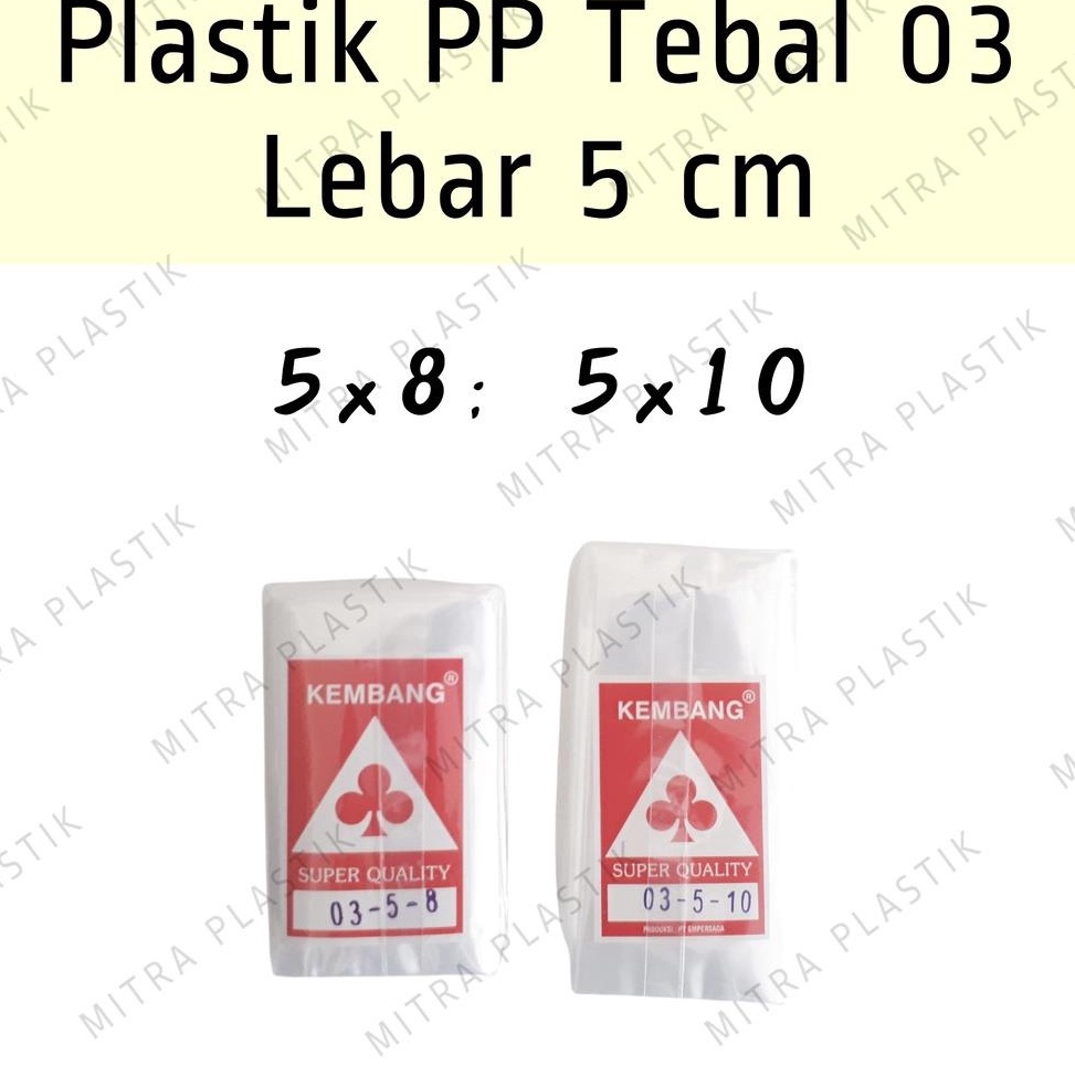 

[CODE BARANG 059AET] Plastik PP Lebar 5 Tebal 03 5x8 5x10 Kantong Plastik Bening Transparan RPC