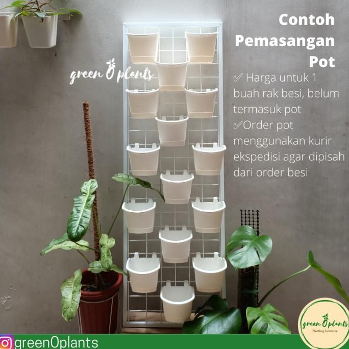 Rak Besi Tanaman Dinding Vertikal Vertical Garden 120cm x 40cm Putih