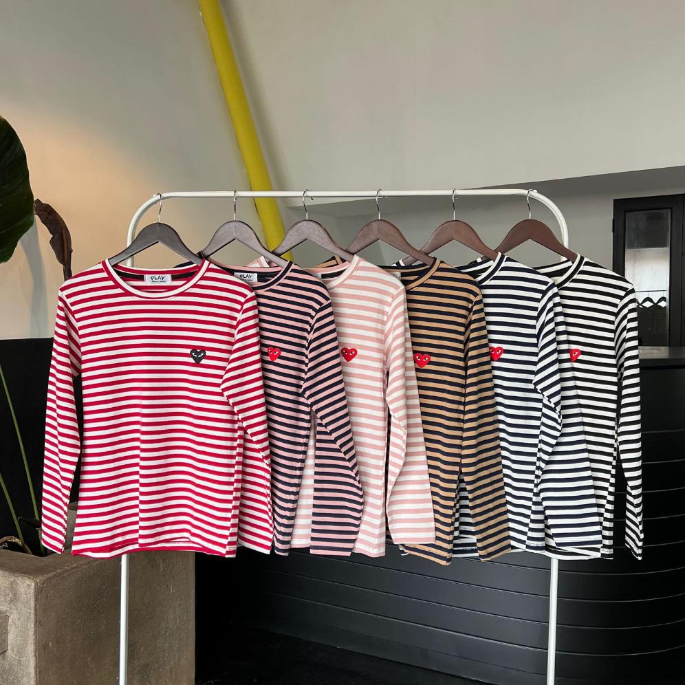 Kaos Play Cdg Original Bangkok Motif Salur Viral