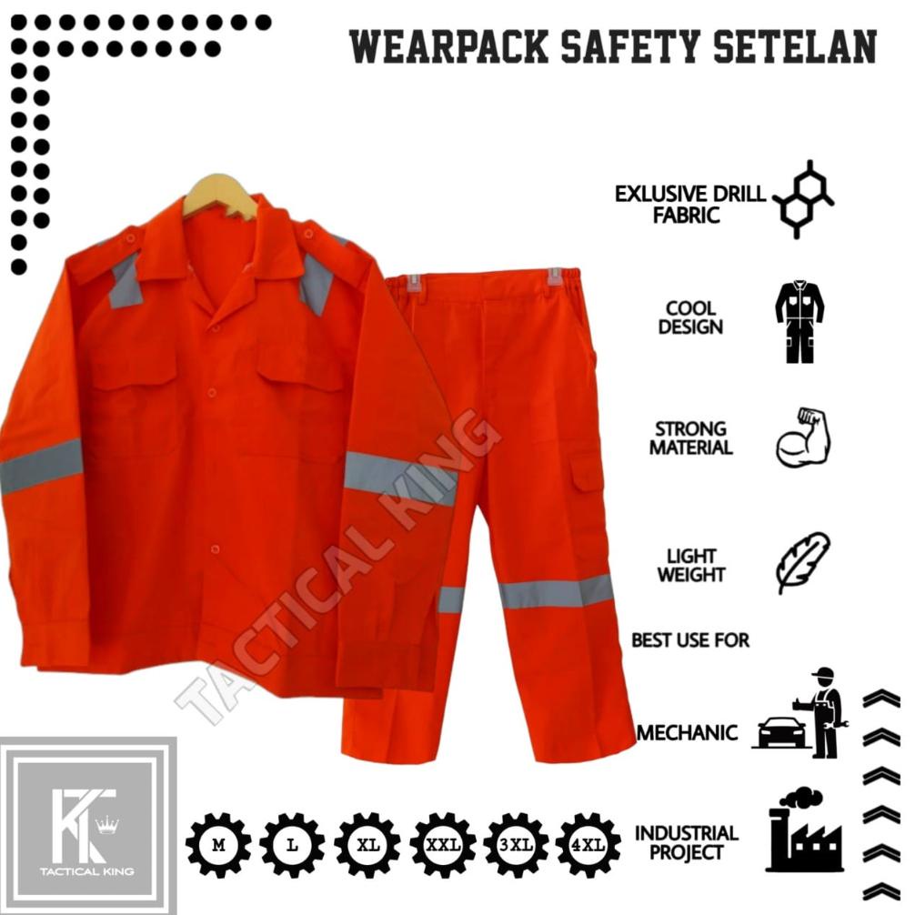 SALEE Wearpack Setelan Safety / Setelan Wearpack Baju Dan Celana / Wearpack Set Kerja / Wearpack Saf