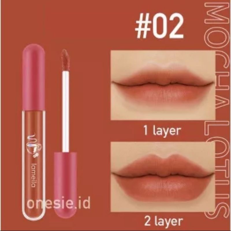 LIPSTIK LAMEILA 1041 NUDE EDITION LIQUID SILKY GLASS WATERPROOF&LONG