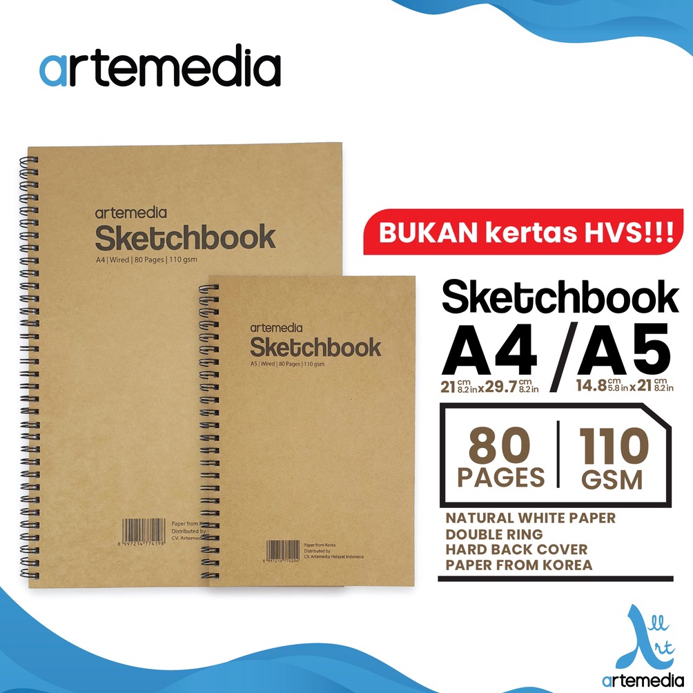 

CCB Buku Sketsa Artemedia Sketchbook Wired A5 A4 Craft Cover Jilid Spiral clrmt