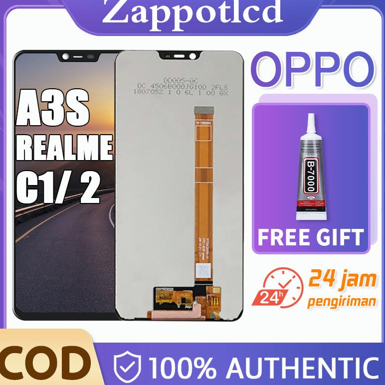 PROMO ORI 100%LCD OPPO A3S / REALME 2 / REALME C1 FULLSET ORIGINAL TOUCHSCREEN LAYAR HP COMPLETE
