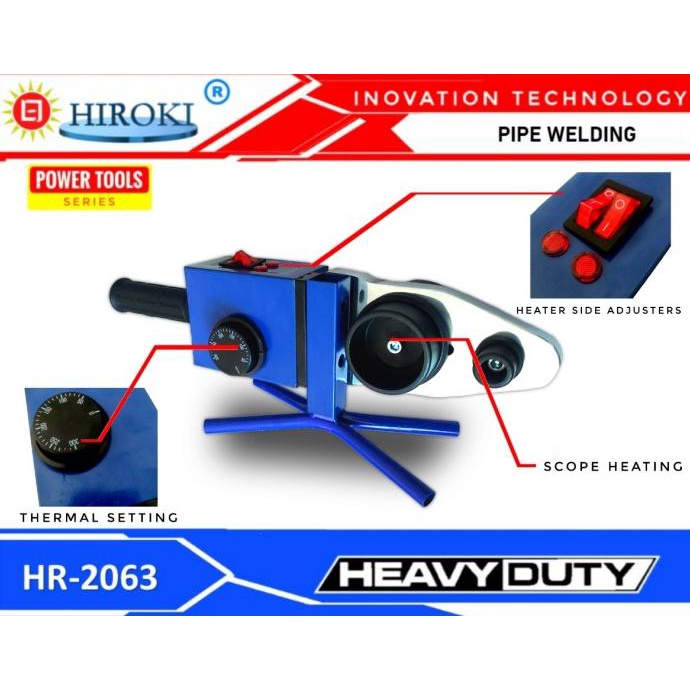 Hiroki Mesin Pipe Welding Las Pipa Ppr Pvc Pemanas Pipa Pp Cetak Keni