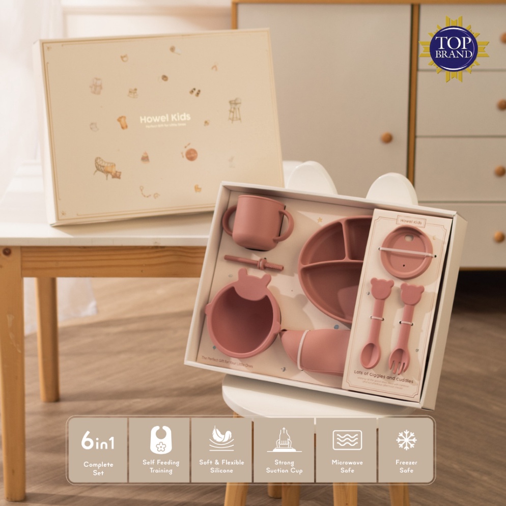 N6KO8 Howel and Co - Tummy Yummy Silicone Set (Tableware Kids Set) 99