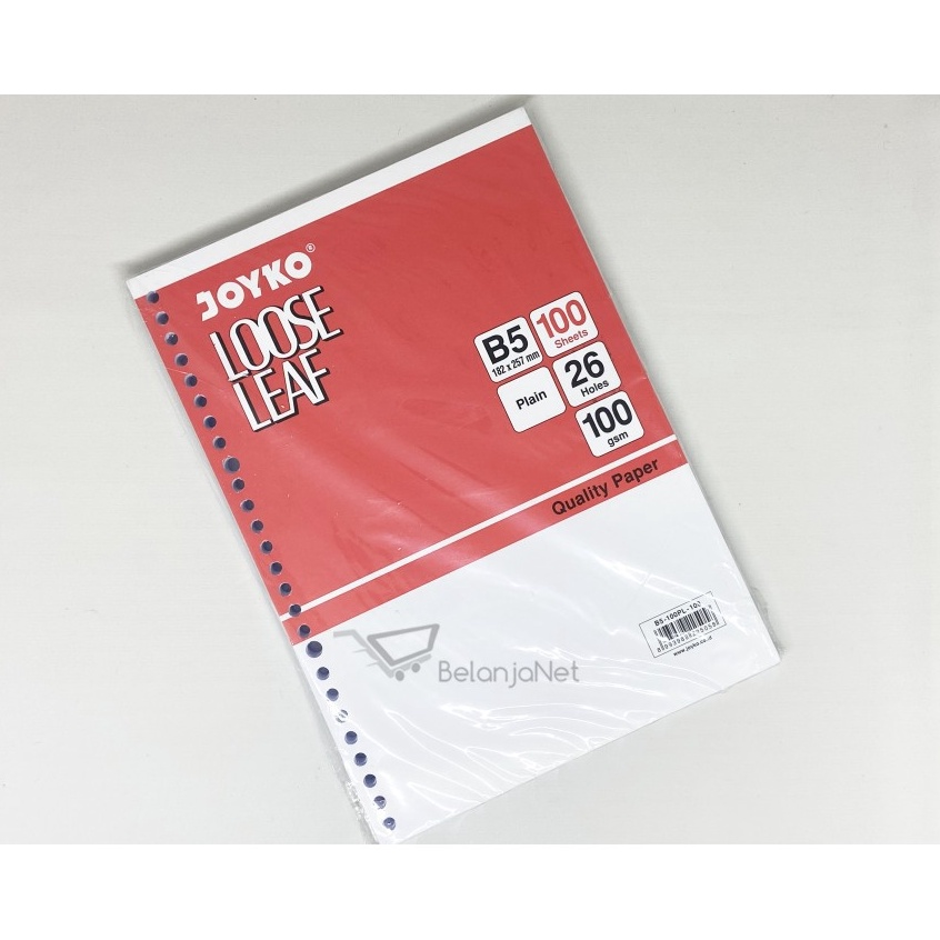 

❃Serba Murah❂ Kertas File | Binder Polos Loose Leaf Plain Joyko B5-100PL 100 Lembar H88 ➫