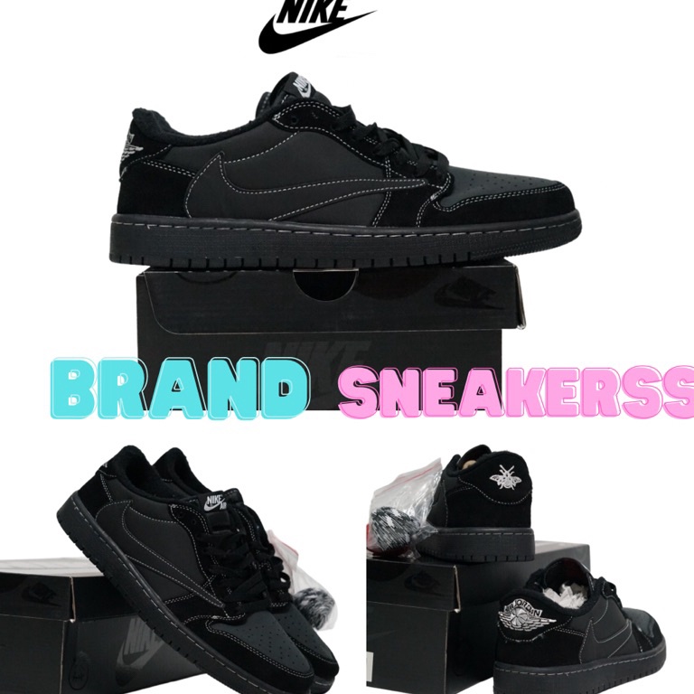 JM95KM34 TRAVIS SCOTT X NIKE AIR JORDAN 1 LOW BLACK PHANTOM ORIGINAL ➩Super Sale