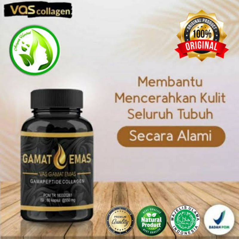 Vas GAMAT EMAS Asli Collagen  Obat Herbal Pemutih Badan