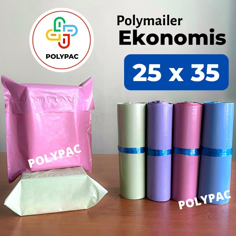 

Laris.. Polymailer Warna Ekonomis [25x35] isi 100 pcs - Polymailer Lem Warna Pastel IAW