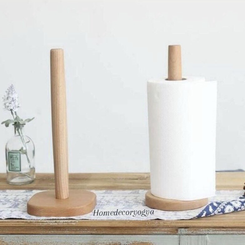wooden roll tissue holder / wadah tisu kayu / napkin holder / tempat tisu kayu / tempat tissue gulun