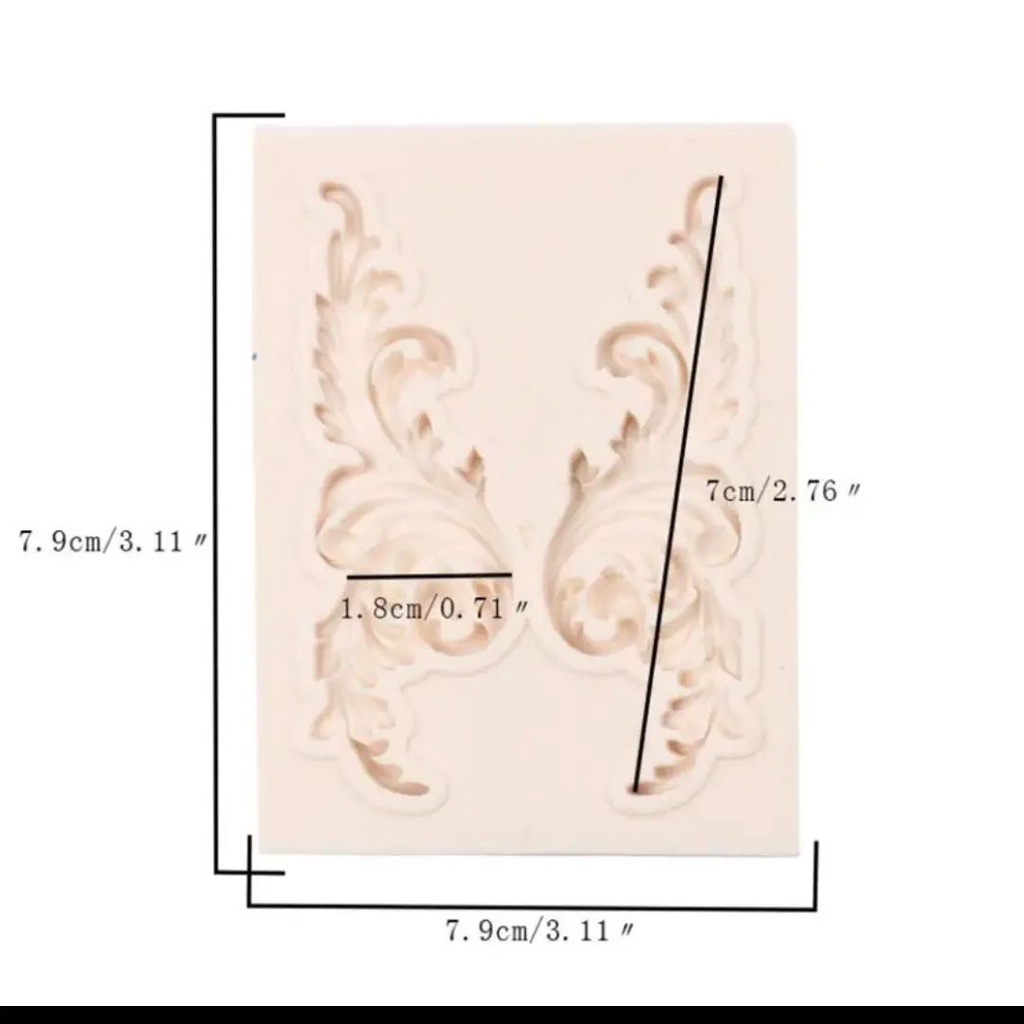 Cetakan Silikon Puding Coklat ukiran relief kecil