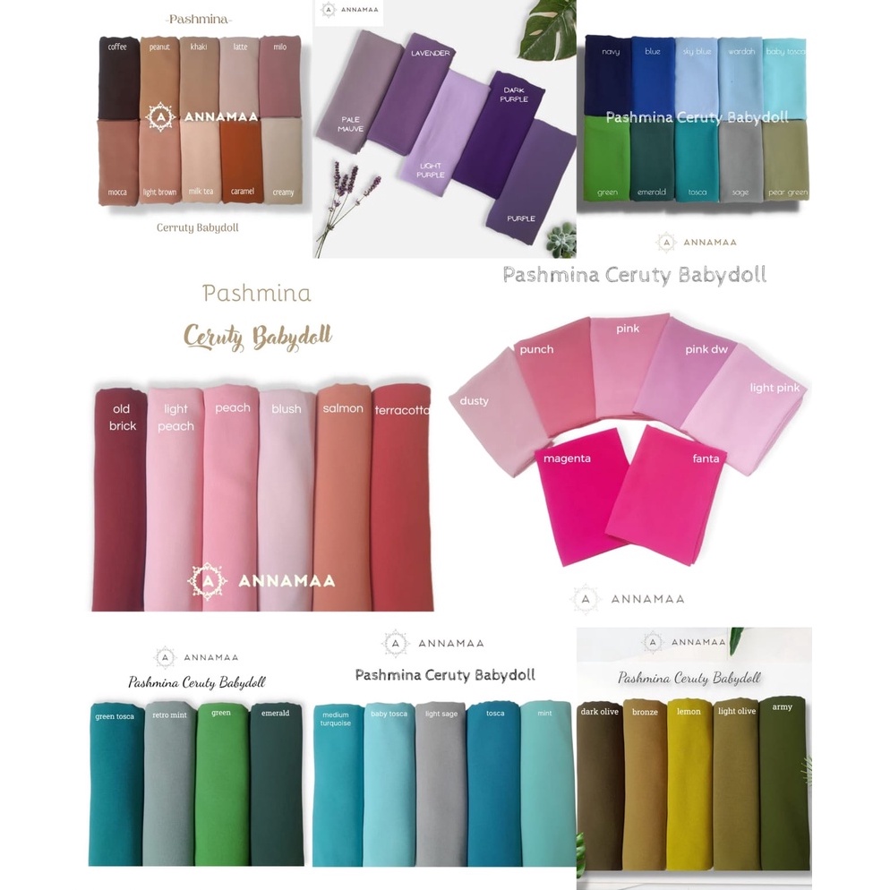 [◆/➤K9F> Pashmina Ceruty Premium Ceruti Pasmina Cerruty Babydoll Polos Plain Basic Terbaru Hijab Ker