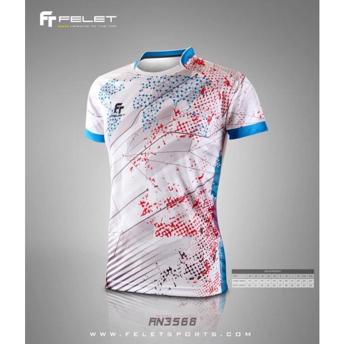 TERLARIS KAOS JERSEY BADMINTON FELET MOTIF GRAPHIC TEE ORIGINAL BAJU JERSEY