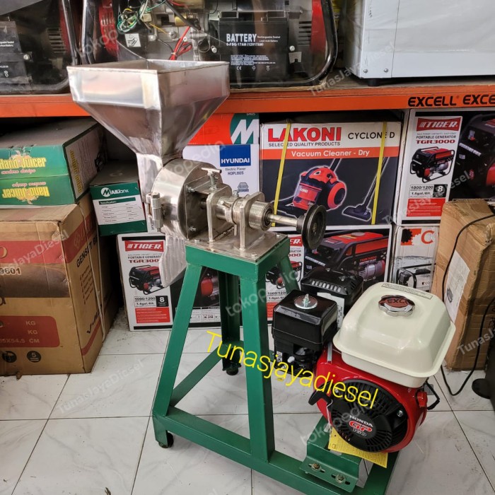 Mesin Giling Bumbu 6" + Mesin Penggerak Honda Gp 160 Siap Kirim