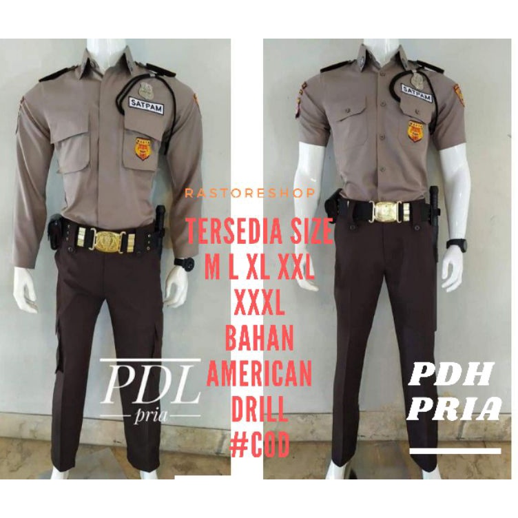 [❤/➸XNN] SERAGAM SATPAM SECURITY PDL PDH BARU TERBARU WARNA COKLAT CREAM BAJU SERAGAM SETELAN STELAN