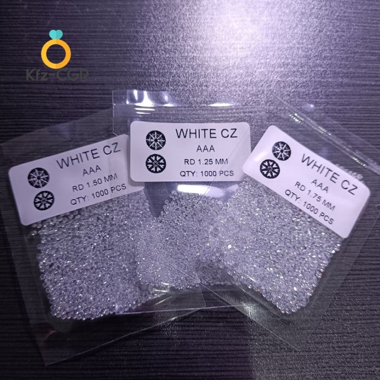 Best Productd2D7p Permata Sirkon Tabur Lokal Zircon kecil 0.8mm - 5mm Bulat Putih cubic zirconia Ter
