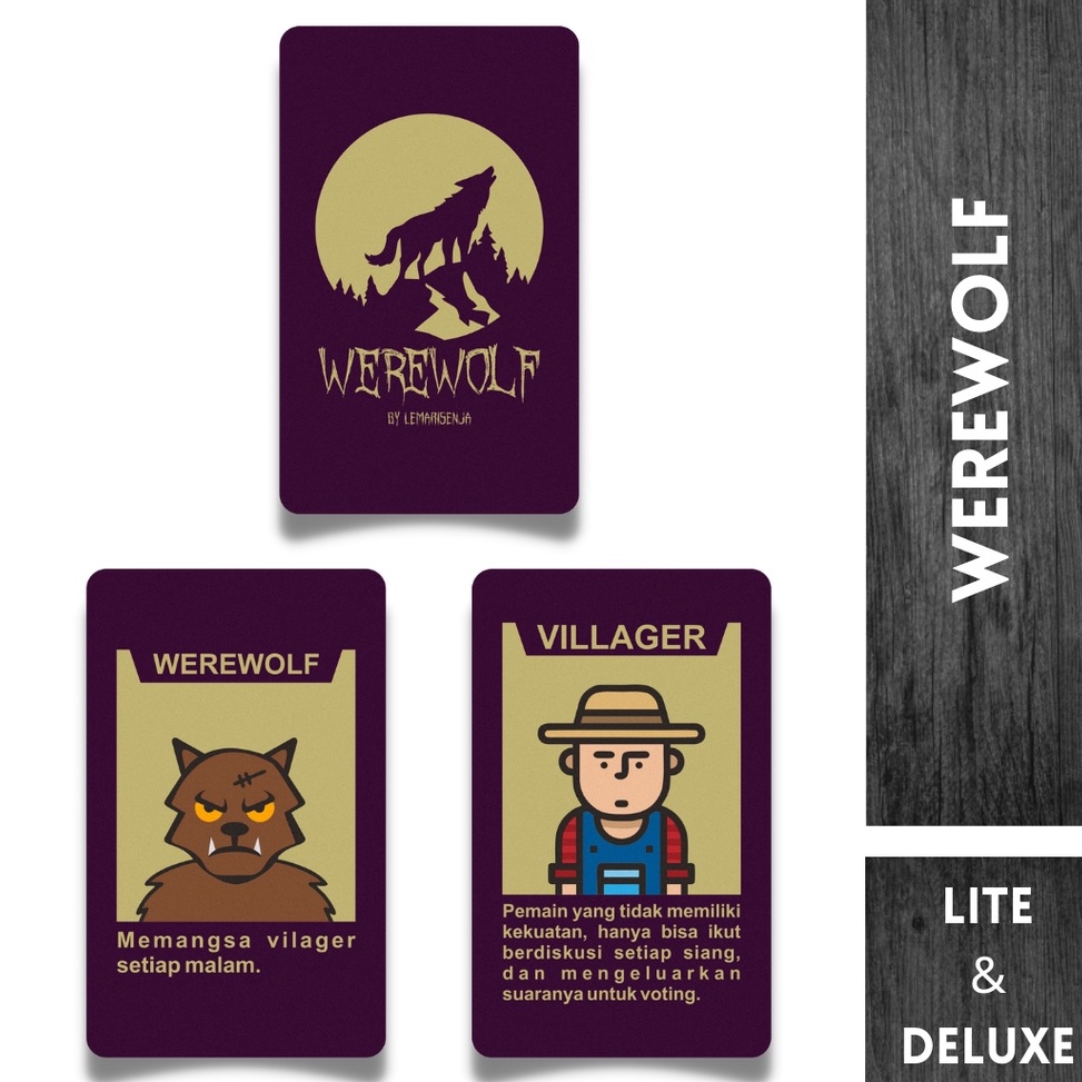 [L➤DF/➲] Lemari Senja - Kartu  Werewolf - lite & deluxe pack - permainan seperti truth or dare - ter