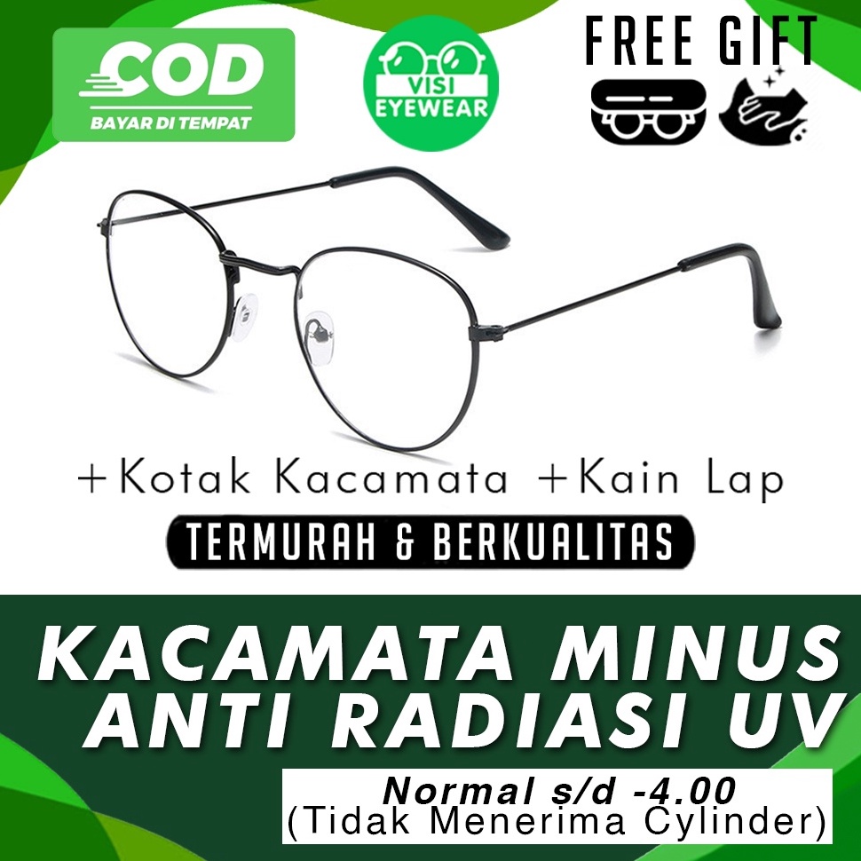 (✓/✉O3Q] Kacamata MINUS model RAYBAN 3447 ANTI RADIASI UV Hp, Laptop, Gadget Normal s/d -4.00 Korea 