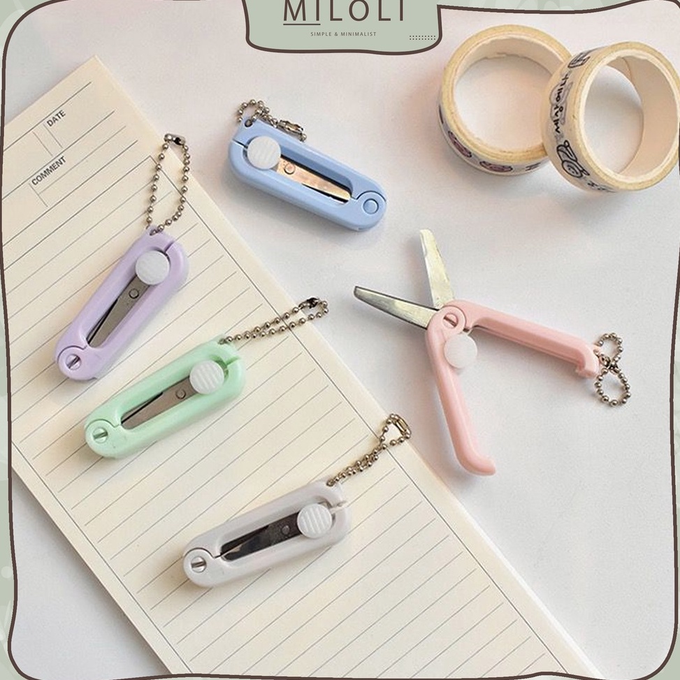 

Terbaru [MILOLI] 1Pcs Gunting Kertas Mini Scissors Retractable Portable Scissors Scrapbook - F0158 Stok Banyak ̿¯