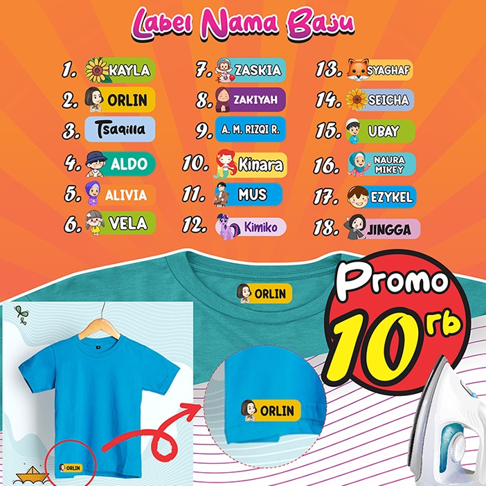

DTF---LABEL NAMA KAIN CUSTOM / Stiker Kain Sablon Press Strika Anti Luntur ett8