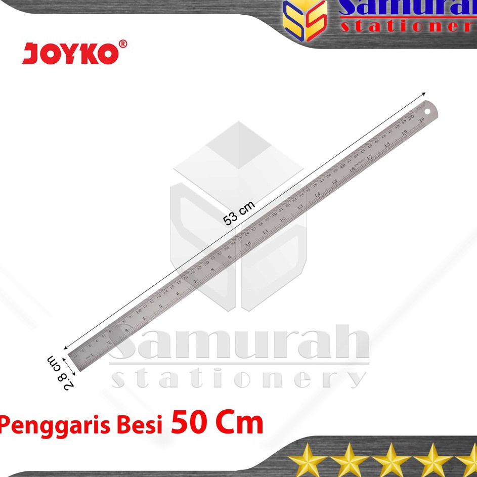 

↕Terlaku.❅ Penggaris Besi Joyko Panjang 50 cm RL-ST50 / per PCS / Ruller Stainless 50cm ST50 L48 ✸