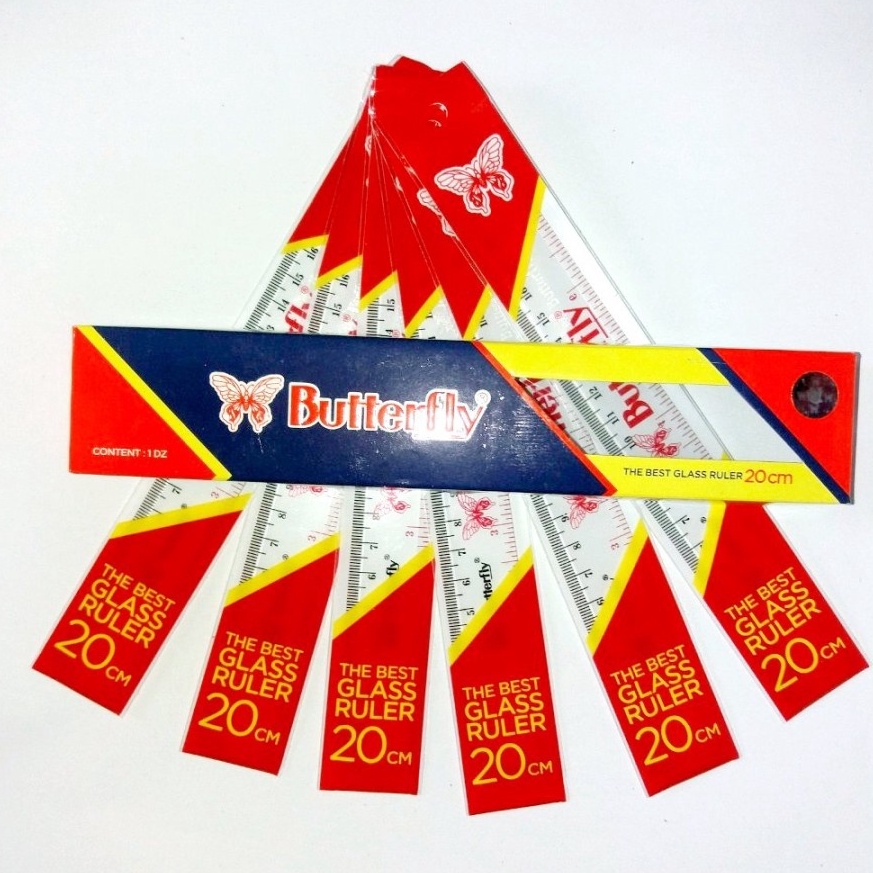 

Big Sale.. [1pak] Penggaris Mika Plastik Butterfly 20cm LAQ