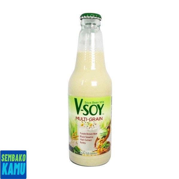 

V-Soy Soymilk Multigran Glass Bottle 300 ml - Susu