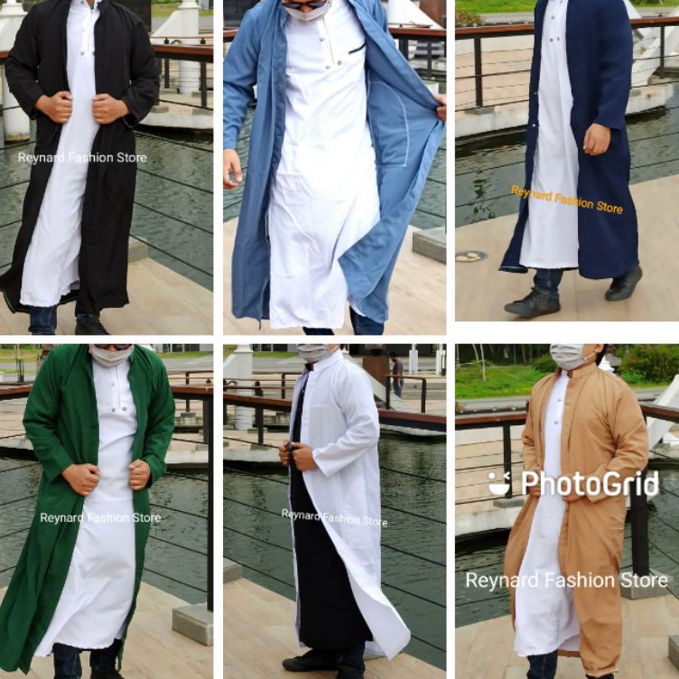 [I☆HN/➤] Jubah gamis tob arab luaran Remaja Pria Dewasa gamis belah luar  yaman jubah habib ori  jub