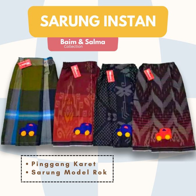 NEWWw3W7 SARUNG INSTAN Anak, Remaja, Bayi  usia 1 - 14 tahun / Sarung Khitan Model Rok