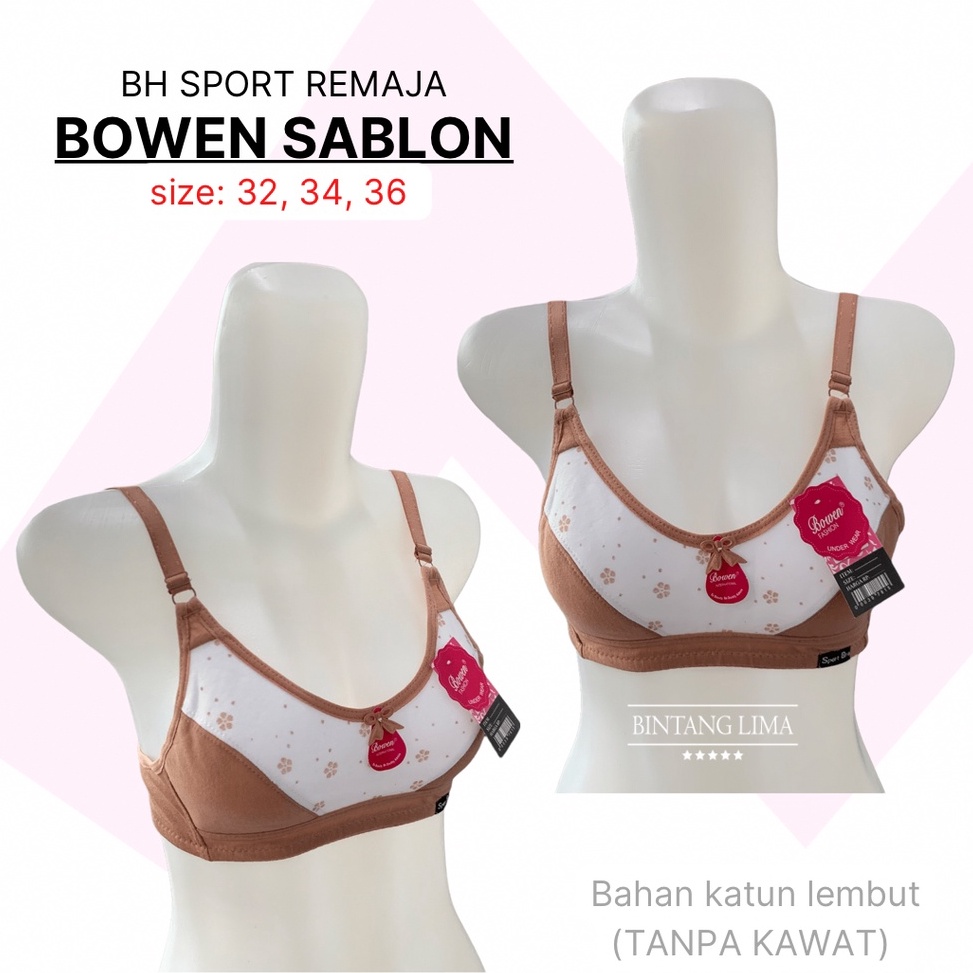 41 BH Sport | Sport Bra | Busa Tipis | ABG Remaja BOWEN Sablon | Bra Wanita Motif | BH Murah | Best 