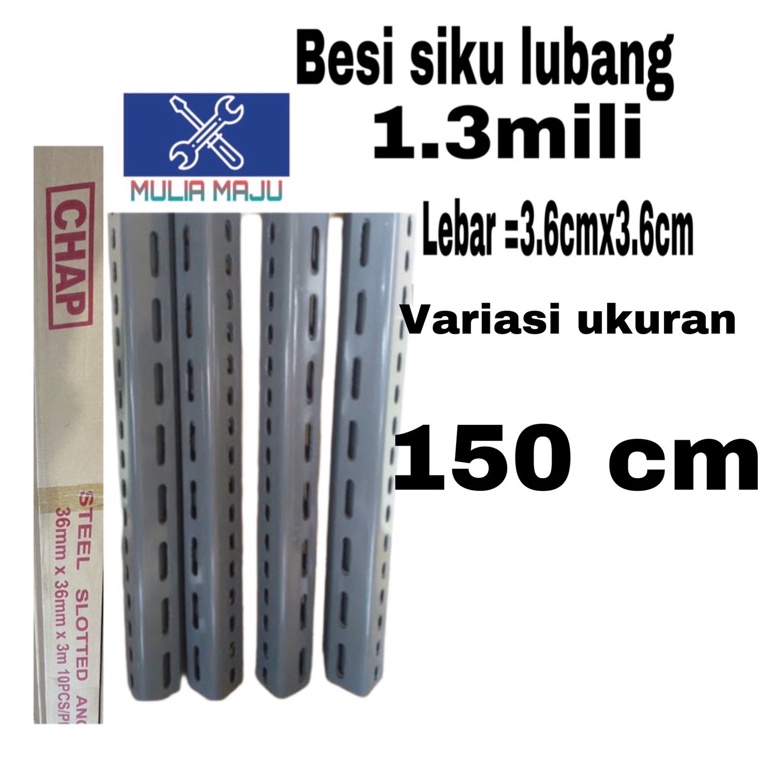 ➩ besi siku lubang 1.3mili ukuran 150cm m Terlaris Ready Stock.