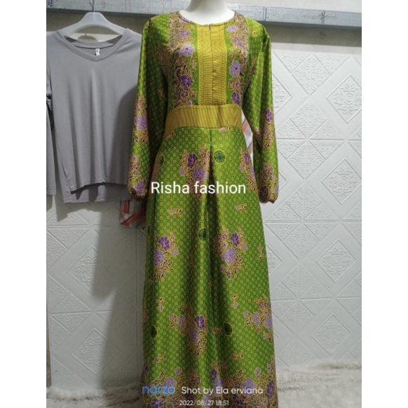 0LFS9 Gamis Muslimat NU Semi Sutra Warna Hijau Muda Seragam NU Hijau Muda terbaru Fashion muslim fas