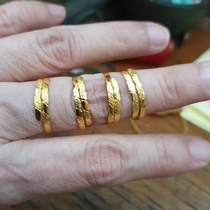 SALE Cincin susun 1gr 1 gram 1g 24k 24karat 24 karat 99% emas asli 1gr gold Termurah