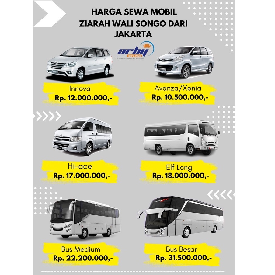 Sewa Mobil Ziarah Walisongo Murah 4 Hari 3 Malam dari JAKARTA