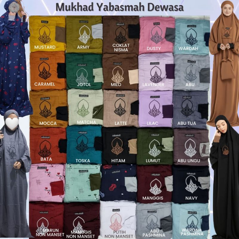 Mukena Hadramaut /Mukena Tangan Manset/ Mukena Terompah/Mukena Terusan Hadramaut Yabasmah