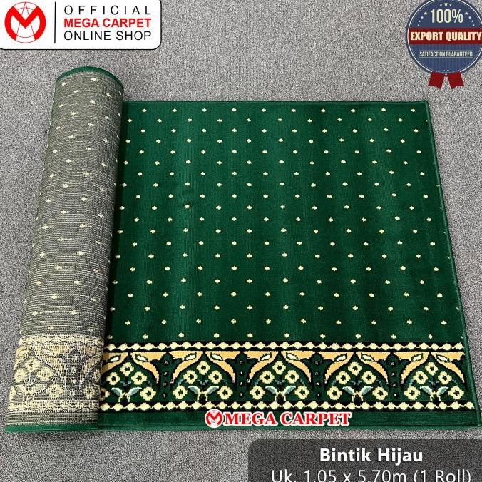 Sajadah Roll / Karpet Masjid / Karpet Mushola [Bintik Hijau]