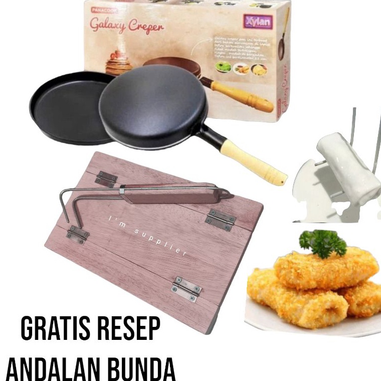 Grosir¡wajan teplon kulit risol dan papan lipat garpu pencelup❀