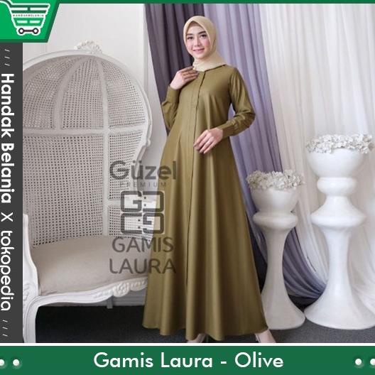 BAJU GAMIS LAURA GUZEL PREMIUM POLOS BAHAN KATUN TOYOBO ORIGINAL GUZEL