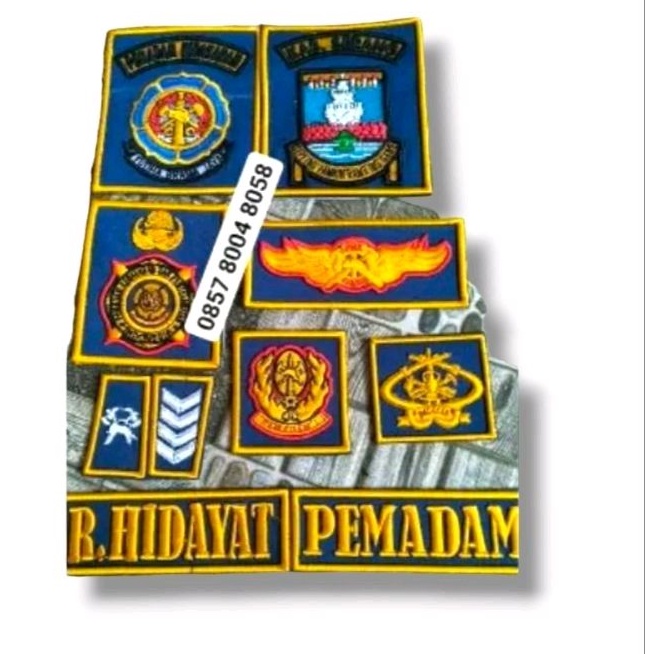 atribut bordir timbul damkar Pemadam +rescue/balakar.9item