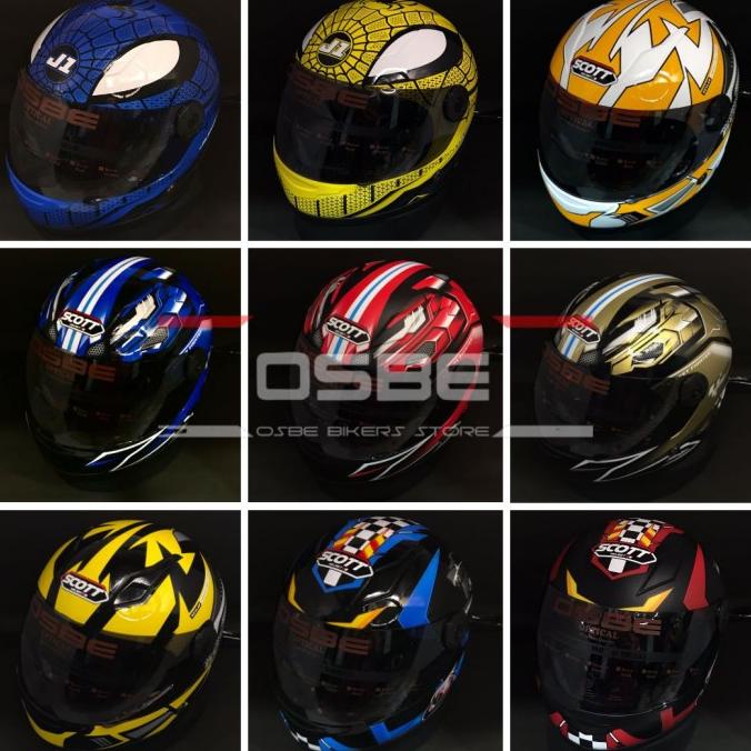 Helm Full Face Anak Scott / helm full face anak anak cowok / Helm Full