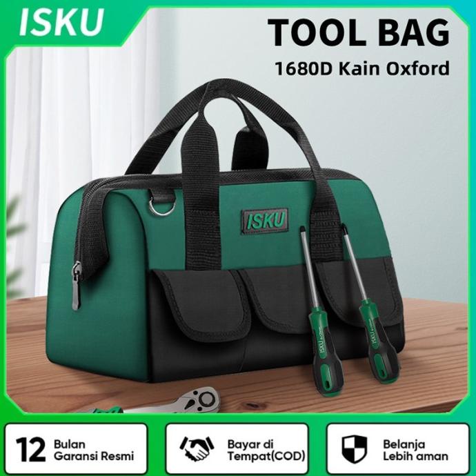 ISKU Tool Bags/Tas Perkakas 16/18 inch Bahan Kain Oxford/Alat Perkakas