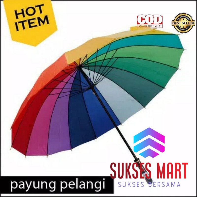 OBRAL Payung Golf Pelangi 16 Jari Payung Pelangi