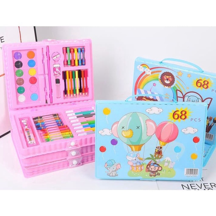 

(I☆WS/✉) Crayon Set 68pcs / Krayon Mewarnai Anak 68pcs / Pensil Warna Set 68pcs / super.kerren.!